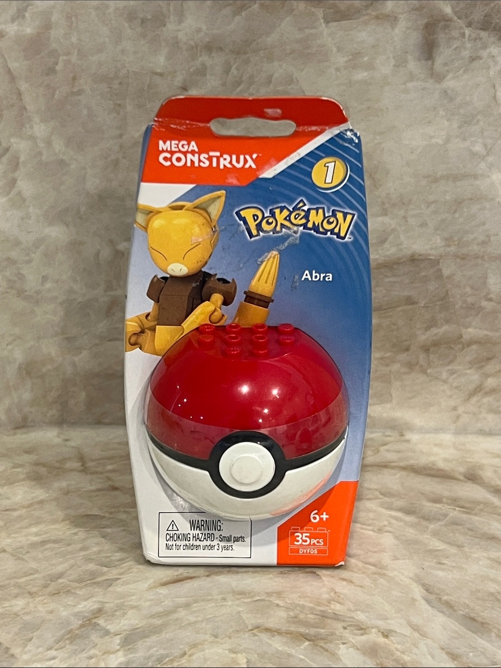 RARE Pokémon Abra with Red Poké Ball Building Set #1 Mega Construx 35 pieces New